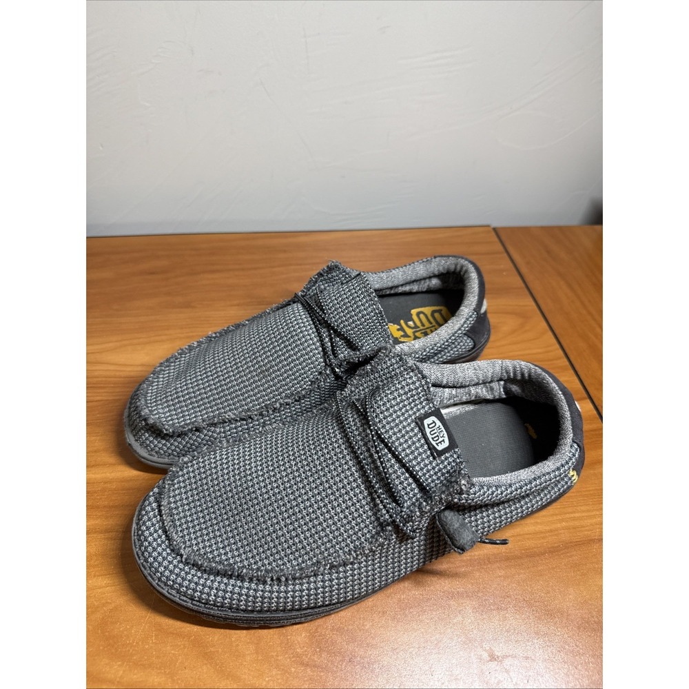 Hey Dude Mens Wally Sport Mesh Slip On Shoes Charcoal Loafer Comfort M11